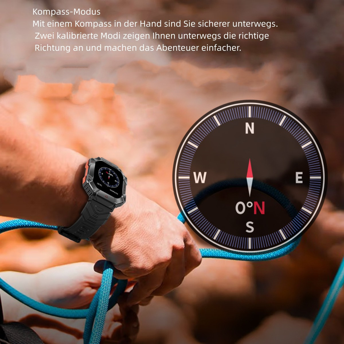 Talk grau Smart Smart Watch Watch Outdoor Kieselgel, Oximetrie Herzfrequenz Bluetooth BRIGHTAKE Uhr Grau Monitor