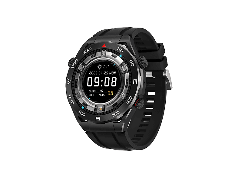 BRIGHTAKE Smart Watch Schwarz Bluetooth Talk NFC Paypal Aufzeichnung Sport Schrittzähler Uhr Smart Watch Kieselgel, schwarz