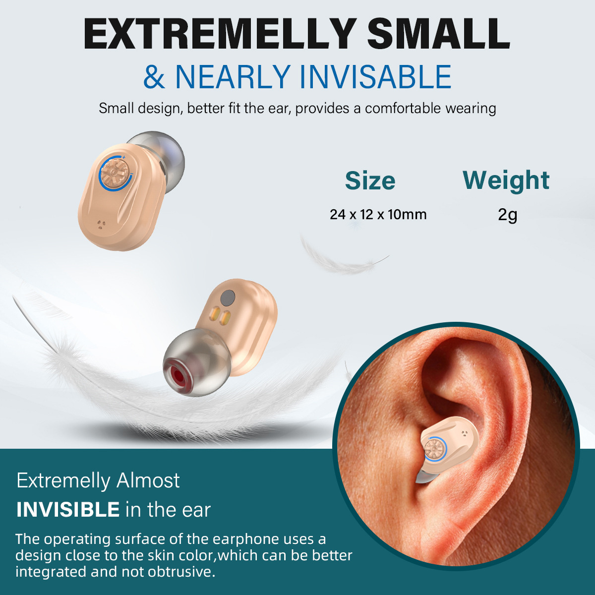 Ear to Hörgeräte weiß Wiederaufladbarer BRIGHTAKE Hörgeräte HörverstärkerHörgeräte