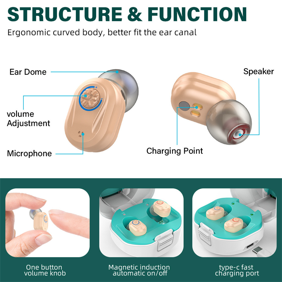 BRIGHTAKE Hörgeräte weiß to Wiederaufladbarer HörverstärkerHörgeräte Ear Hörgeräte