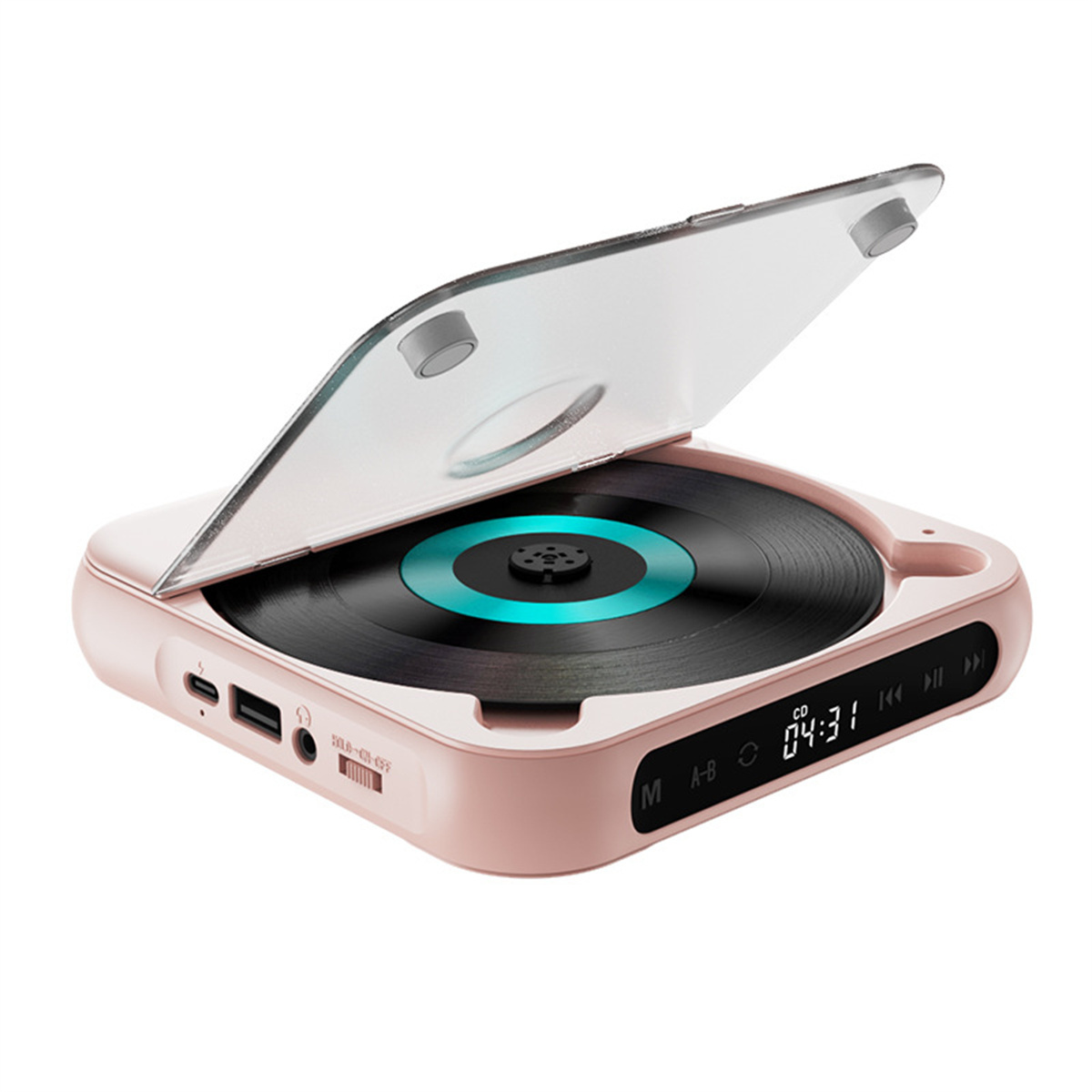 zu Album CD-Player BRIGHTAKE Hause Licht Englisch hören CD-Spieler Rosa Mini-Player Walkman rosa CD Lautsprecher