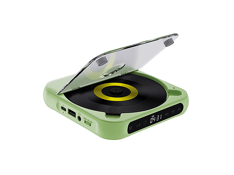 BRIGHTAKE CD-Player grün Home-Lautsprecher CD Englisch grün Mini-Player Album Walkman Licht hören CD-Player