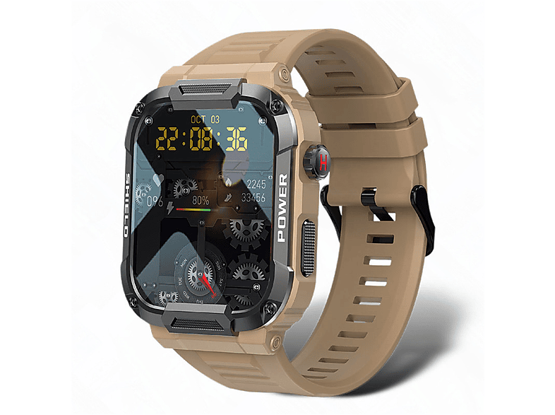 BRIGHTAKE Smartwatch Gelb Full Touch Smartwatch Blutdruck-Sauerstoff-Smartwatch Smart Watch Kieselgel, 250 mm, gelb