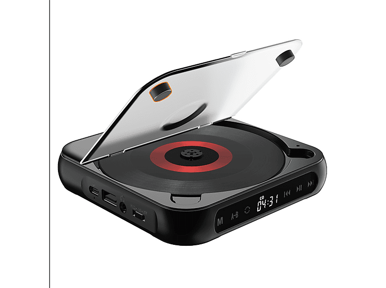 BRIGHTAKE CD-Player schwarz Walkman Licht Englisch hören Album CD Mini-Player Home-Lautsprecher CD-Player schwarz