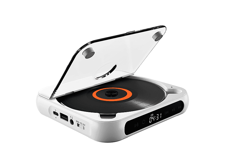 BRIGHTAKE CD-Player weiß weiß Home-Lautsprecher Walkman Album hören CD Licht Mini-Player Englisch CD-Player