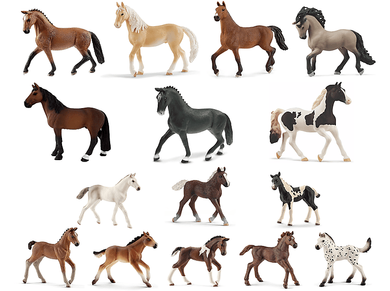 SCHLEICH Pferde-Set Spielfiguren Pferden 15 mit