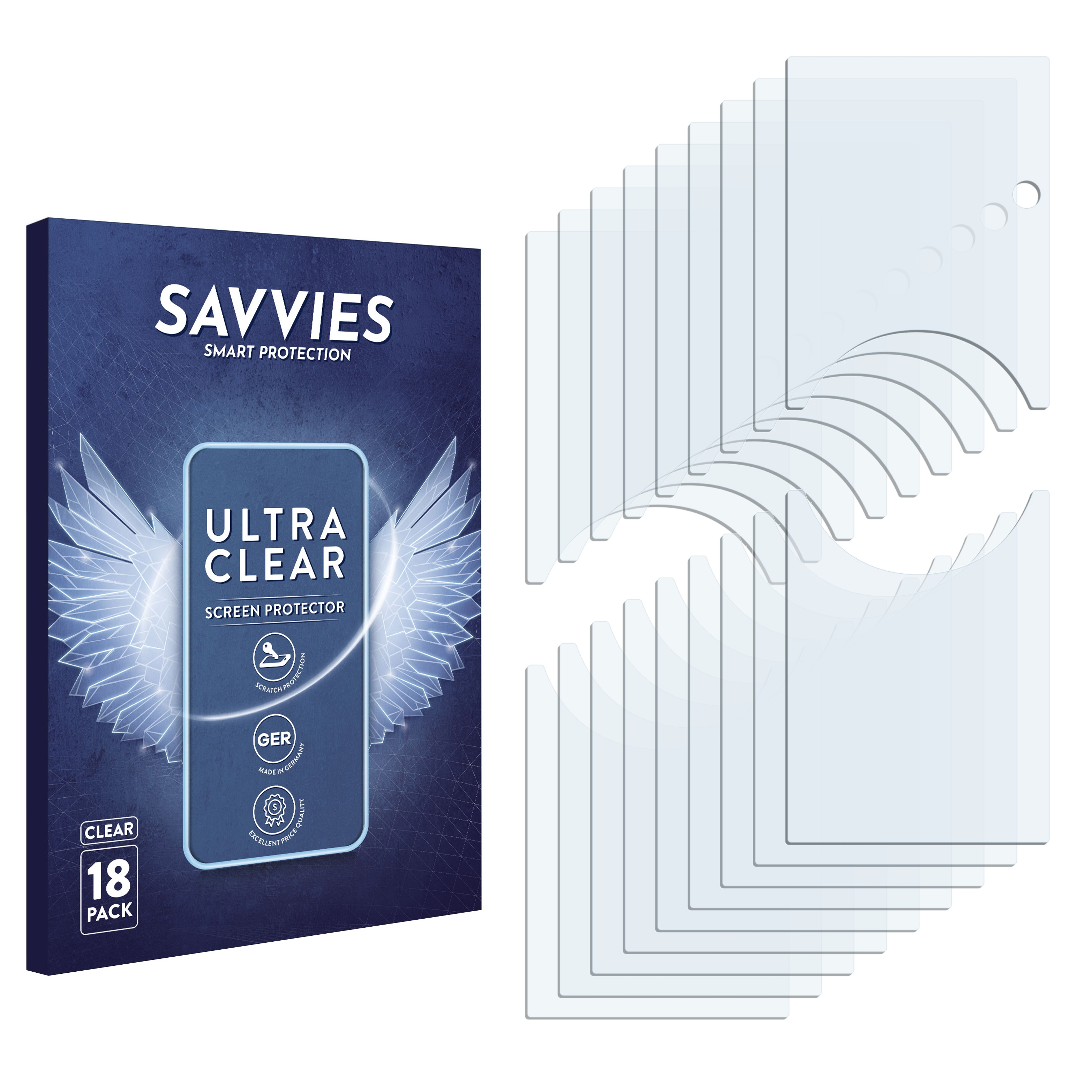 SAVVIES 18x klare Schutzfolie(für Pro Doorbell Video Ring 2)