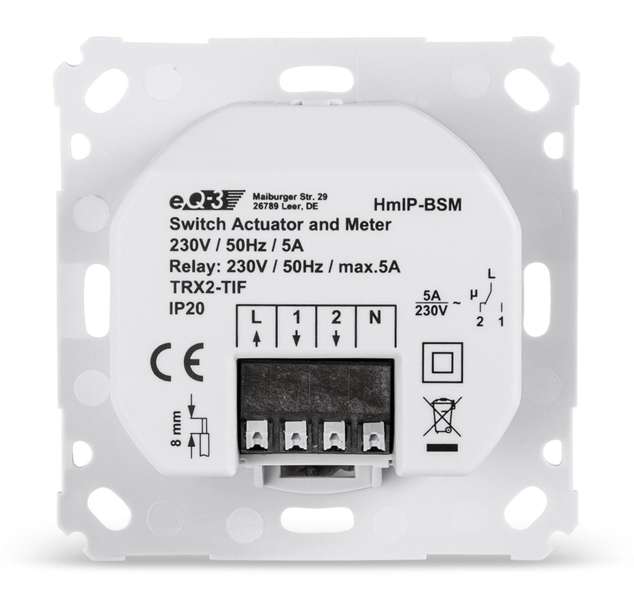 HOMEMATIC IP HmIP-BSM Grau Schalt-Mess-Aktor Markenschalter, für