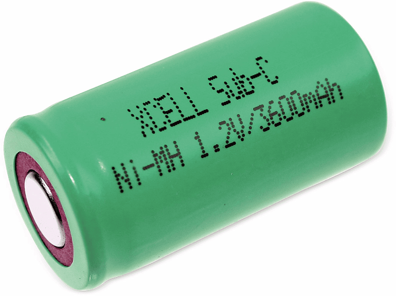 XCELL NiMH-Sub-C-Zelle-Akku 1,2V-/3600mAh, 43,5x23 Nickel-Metallhydrid Akku mm