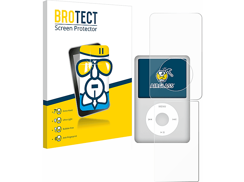 BROTECT Airglass klare Schutzfolie(für Apple iPod Classic (Display+Rückseite, 5.5 Gen.))