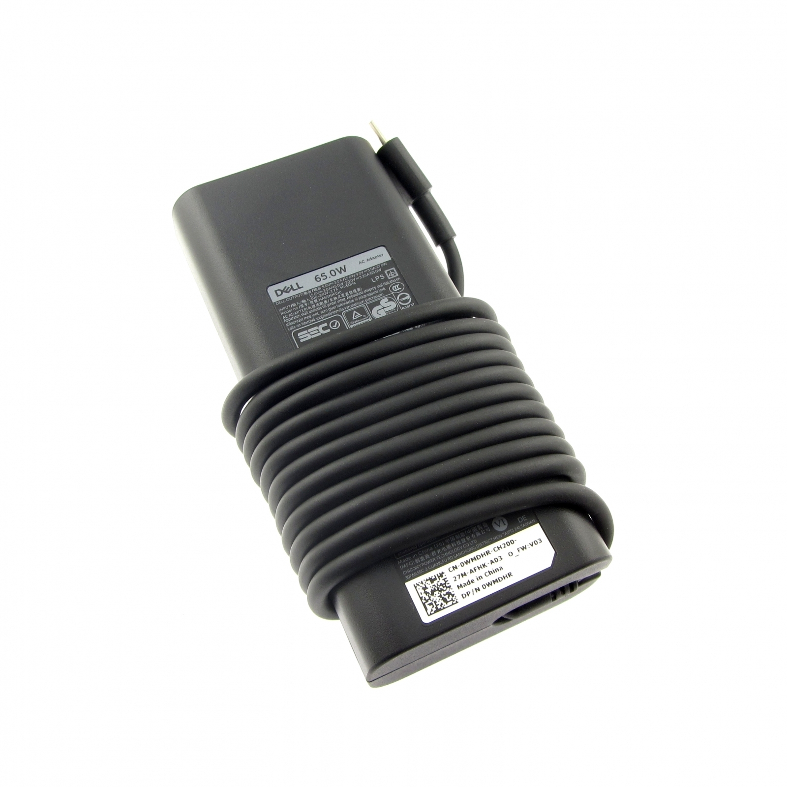 Watt CPL-JJV9D Notebook-Netzteil Stecker USB-C 65 65 DELL original Netzteil Watt, USB-C