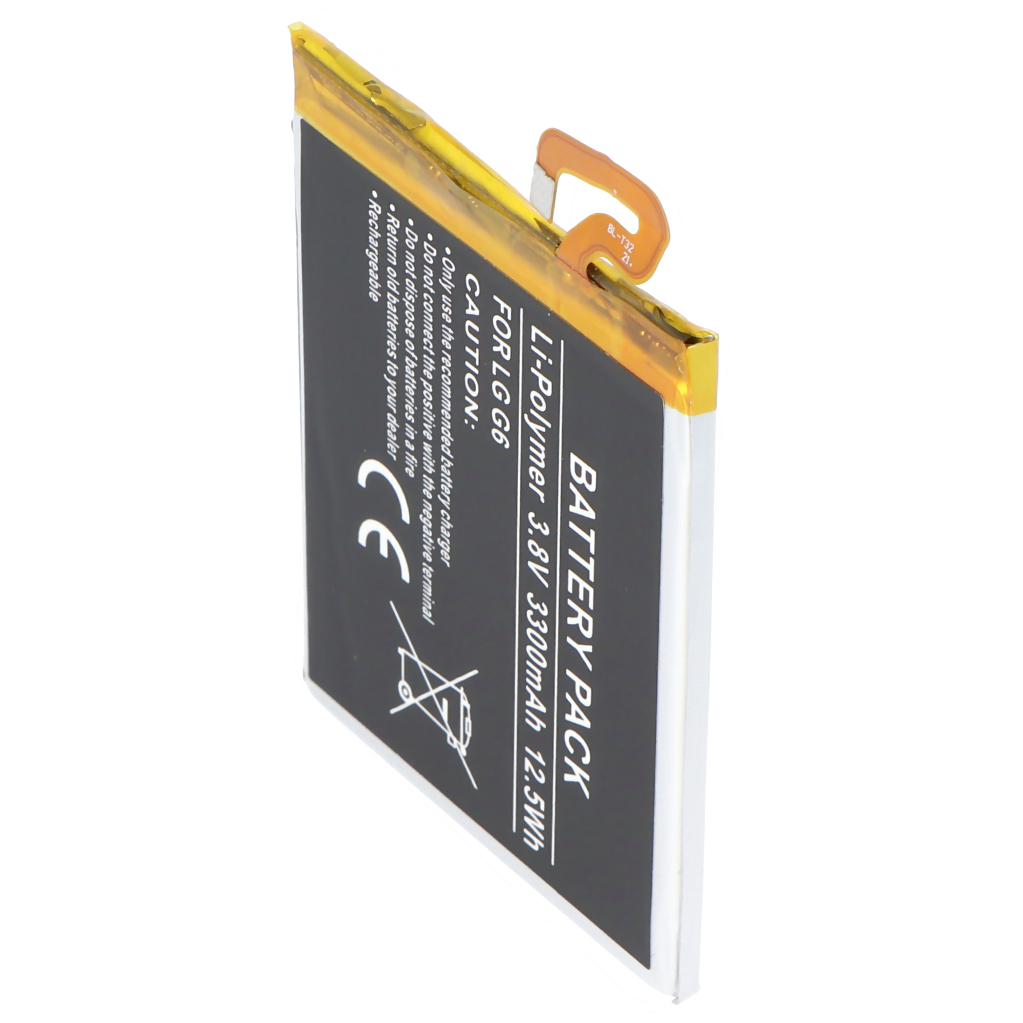 ACCUCELL Akku passend für LG G6, Li-Polymer, 3,8V, 3300mAh, 12,5Wh, built-in, ohne Werkzeug LiPo - Lithium-Polymer Handy-Akku, 3000 mAh
