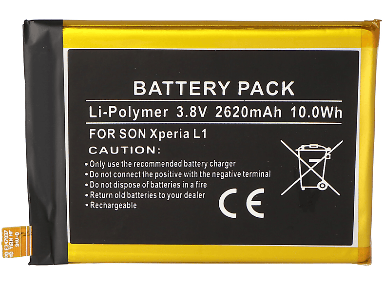 2620mAh, 10,0Wh, 2620 LiPo 3,8V, passend Lithium-Polymer Handy-Akku, mAh für Akku ohne Sony ACCUCELL L1, - Li-Polymer, XPERIA built-in, Werkzeug