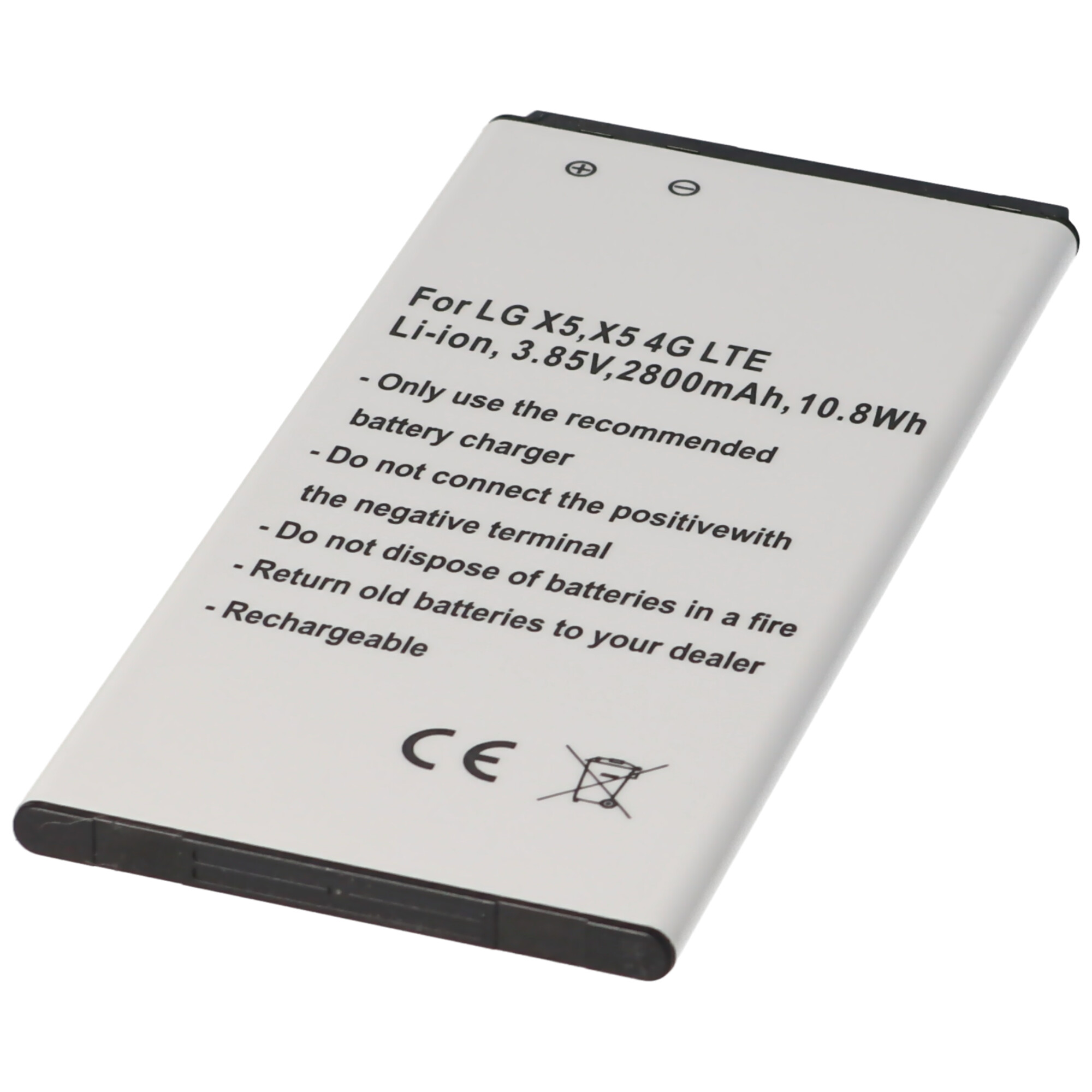IC X5 für chip passend Lithium-Ionen X5, 4G ACCUCELL mAh LTE, Akku mit 3,85V, 10,8Wh, Handy-Akku, Li-Ion Li-Ion, LG 2800 2800mAh, -