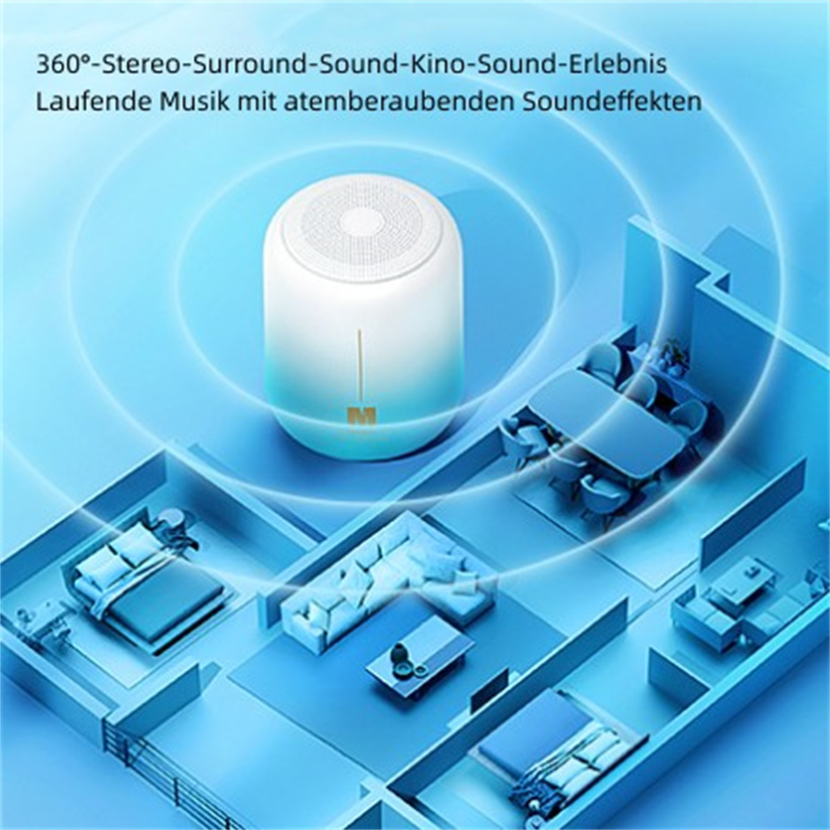 Soundeffekt Audio Surround schwarz REMAX Sound, Bluetooth SYNTEK Bluetooth-Lautsprecher, schockierender Stereo Portable - 360°