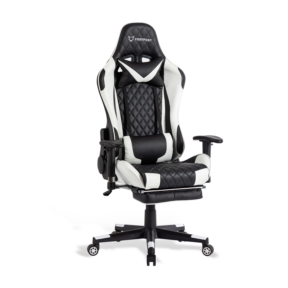 Stuhl FOXSPORT mit weiß Gaming Beinstütze Gaming-Stuhl, Weiß