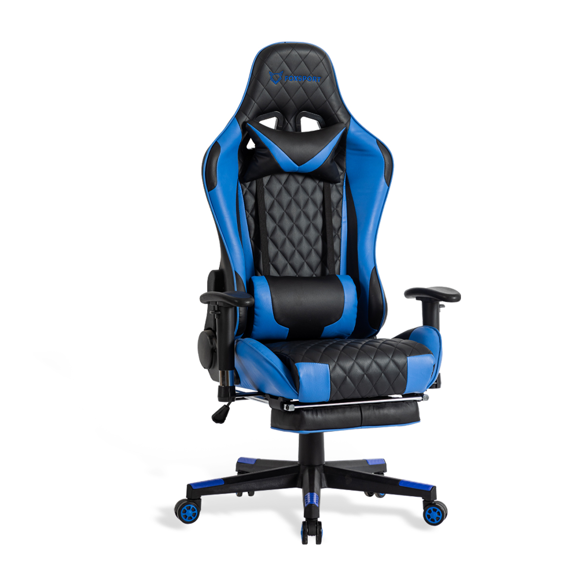 FOXSPORT Gaming Stuhl mit Beinstütze blau Blau Gaming-Stuhl