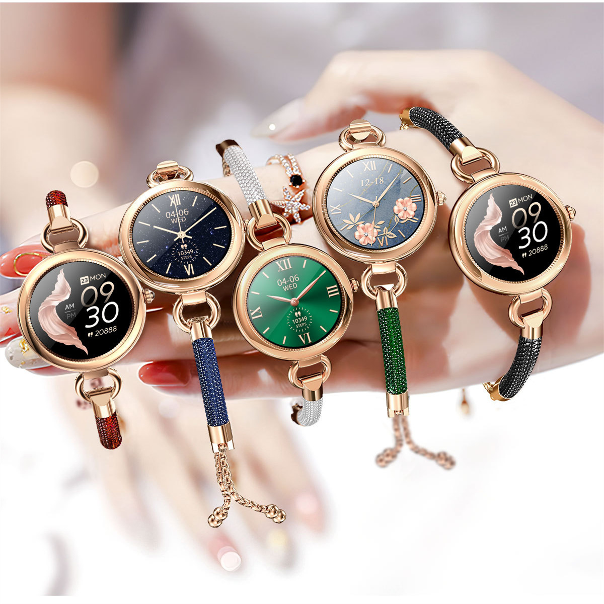 Blutdruck Sport Grün Gesundheit Business-Uhr Herzfrequenz BRIGHTAKE Smartwatch Mode Armband Armbänder Metall, grün