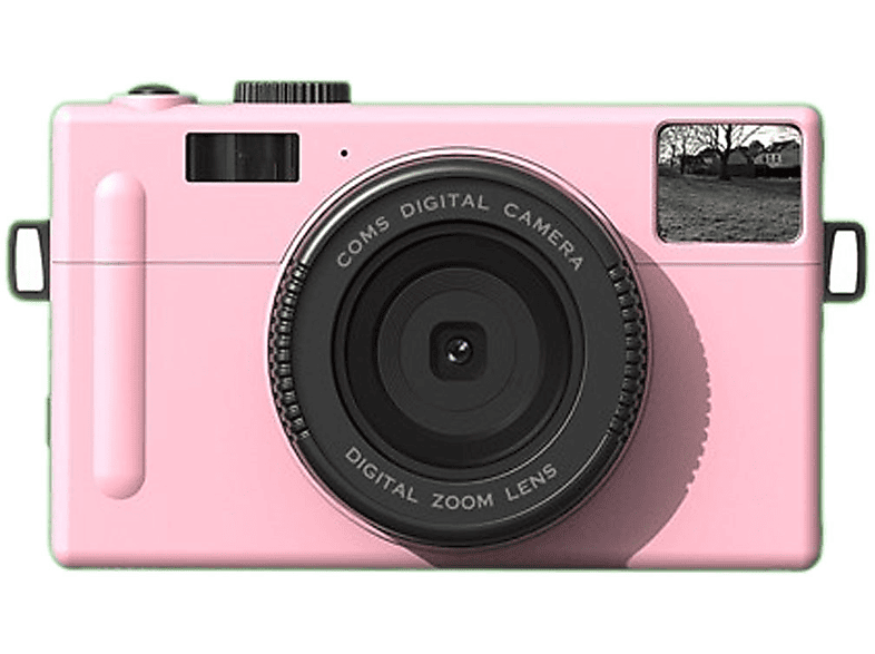SYNTEK High-Definition-Digitalkamera - mit Stummschaltung auf Knopfdruck, Gesichtserkennung Digitalkamera Rosa-