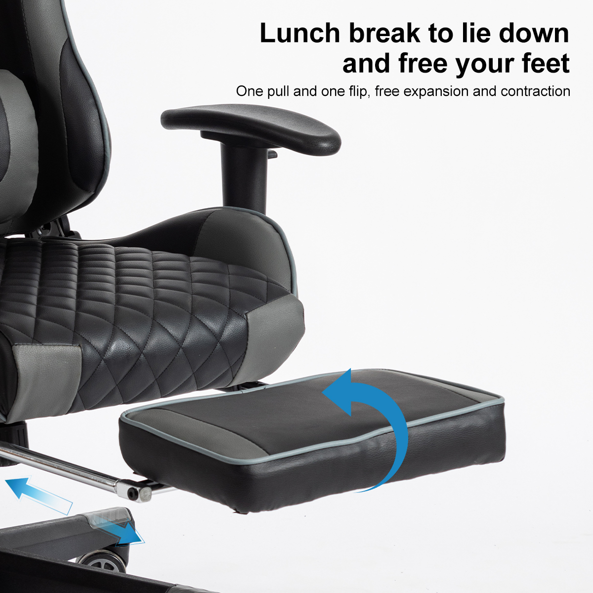 Beinstütze Gaming-Stuhl, mit Schwarz Stuhl schwarz FOXSPORT