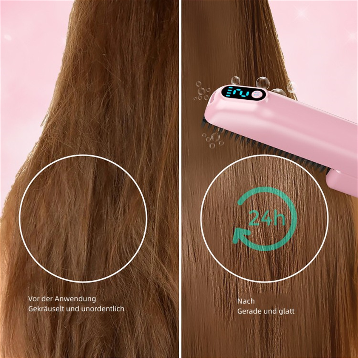 Negativ-Ionen-Haarglätter Haar lockiges Haarglättungskamm Weiß Gerade SYNTEK Doppelnutzen Warmluftbürste