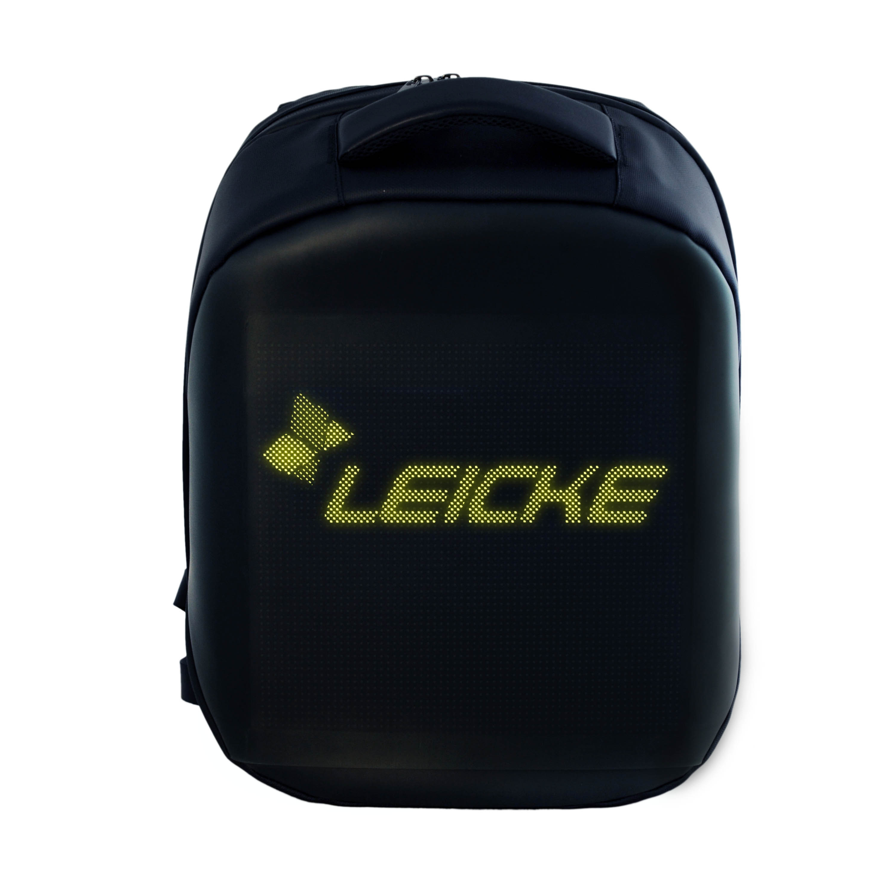 LEICKE Reise Laptop Rucksack RGB-LED-Bildschirm, 64 intelligenter 64 Rucksack mit Schwarz x App-gesteuertem