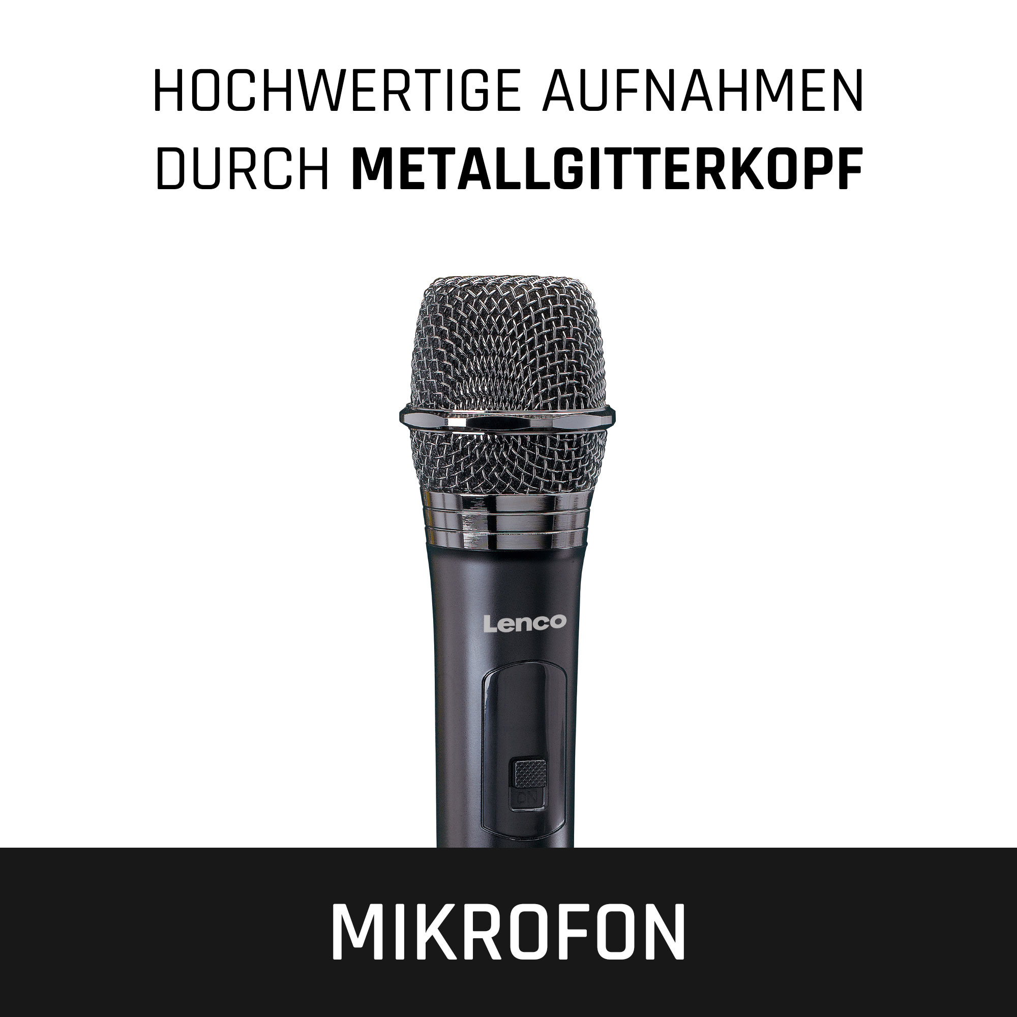 MCW-020BK Stk. Kabellose-Mikrofone 2 LENCO Schwarz - -