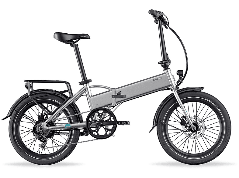 LEGEND E-BIKE Monza 14 Ah Kompakt-/Faltrad (Laufradgröße: 20 Zoll, Unisex-Rad, 504, Silber)