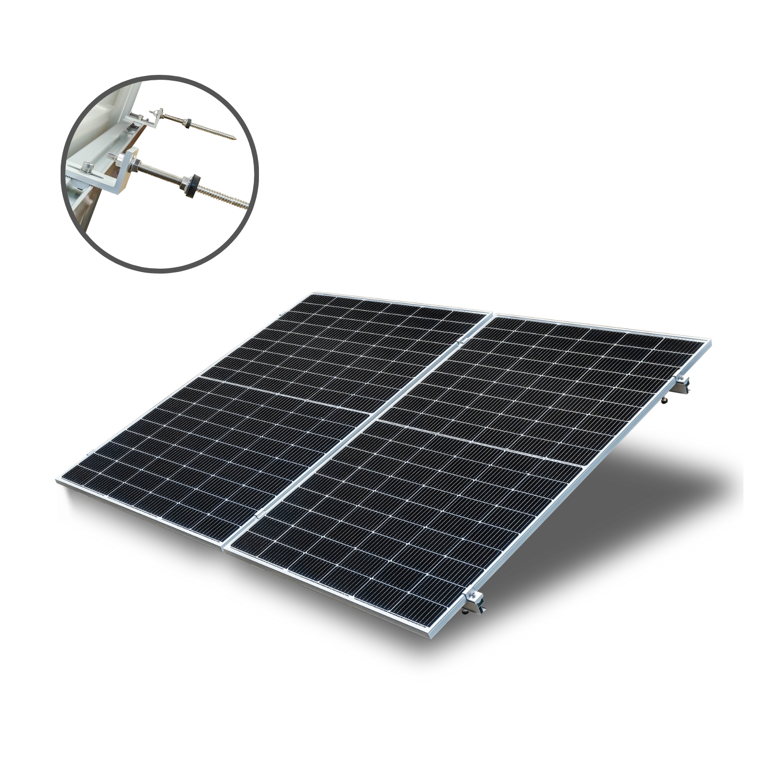 SMARTEC SOLAR ALLin Stockschrauben Halterungs-Set Hochkant-Verlegung Halterung Solar Solarmodul
