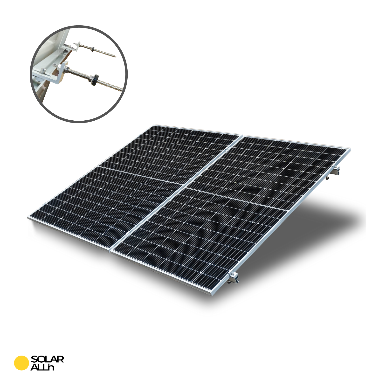ALLin Solar SMARTEC Hochkant-Verlegung Solarmodul Halterungs-Set Halterung SOLAR Stockschrauben
