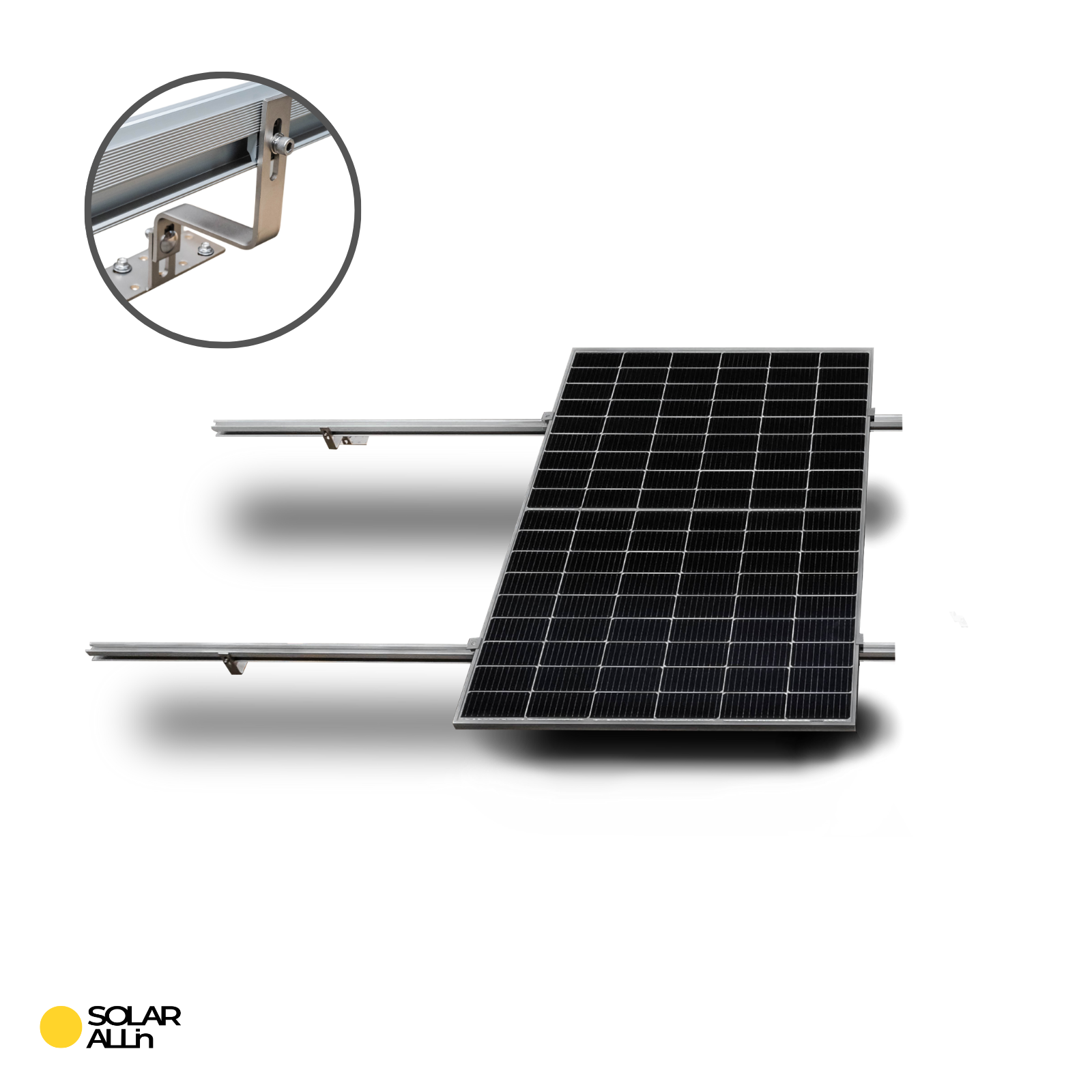 ALLin Hochkant-Verlegung SOLAR Solarmodul SMARTEC Solar Halterungs-Set Dachpfanne Halterung