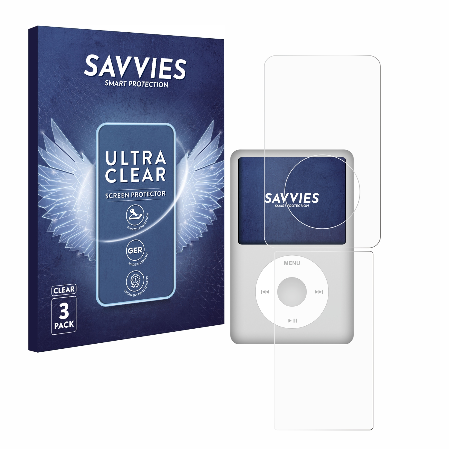 SAVVIES 6x klare Classic Apple Schutzfolie(für (Display+Rückseite, 5.5 iPod Gen.))