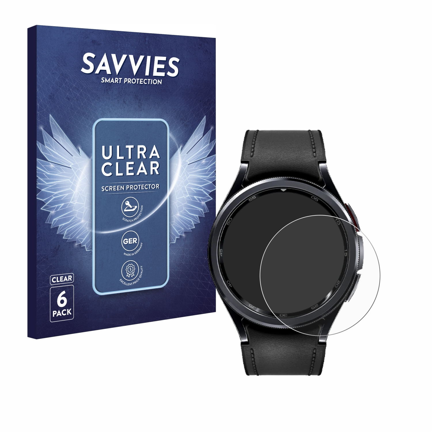SAVVIES 6x klare mm)) Samsung Schutzfolie(für Galaxy (47 Watch Classic 6