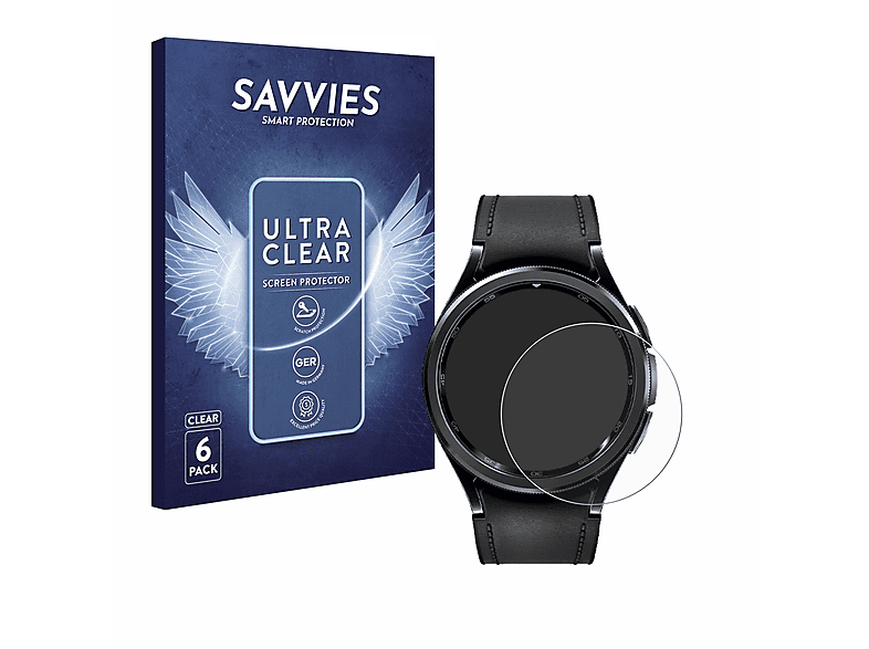 SAVVIES 6x klare Schutzfolie (für Samsung Galaxy Watch 6 Classic (47 mm))