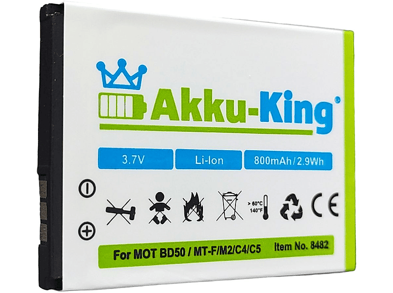 AKKU-KING Akku für AVM 312BAT006 Li-Ion Handy-Akku, 3.7 Volt, 800mAh