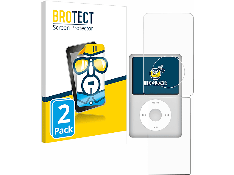 BROTECT 2x klare Schutzfolie(für Apple iPod Classic (Display+Rückseite, 5.5 Gen.))