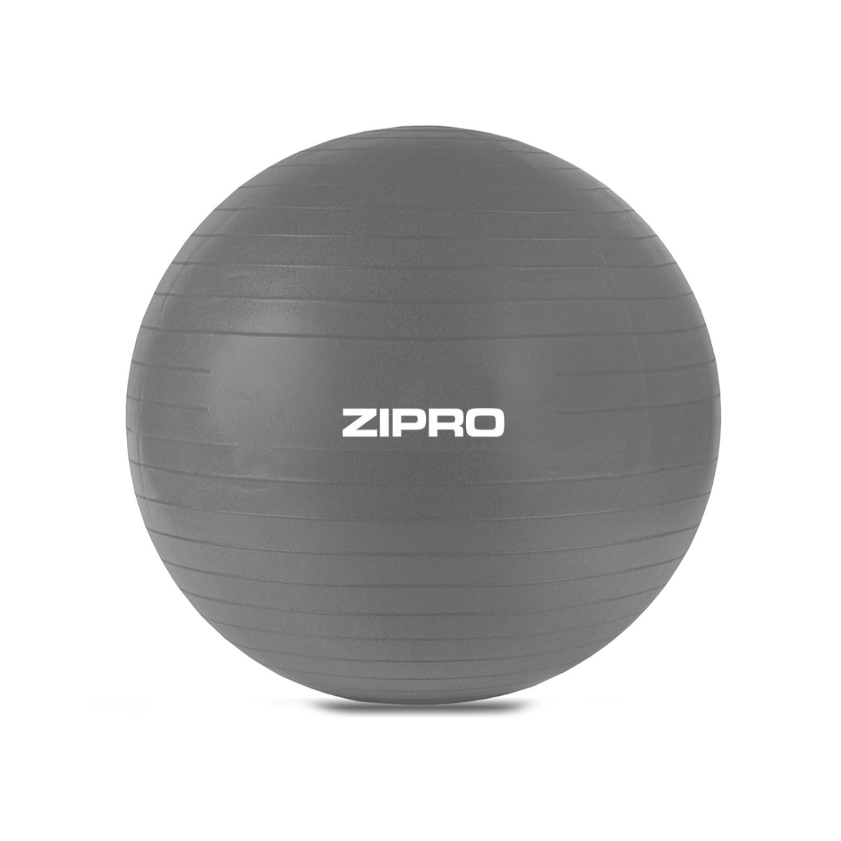 Grauer Zipro Gymnastikball, rund, mit weißem Zipro-Logo.