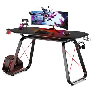 Mesa de escritorio gaming  - GAMEPLAY DESK MC-HAUS, madera, Rojo