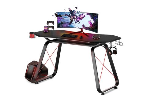Mesa de escritorio gaming - GAMEPLAY DESK MC-HAUS, madera, Rojo