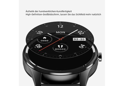 BRIGHTAKE Smart Watch Silber Bluetooth sprechende Uhr Herzfrequenz