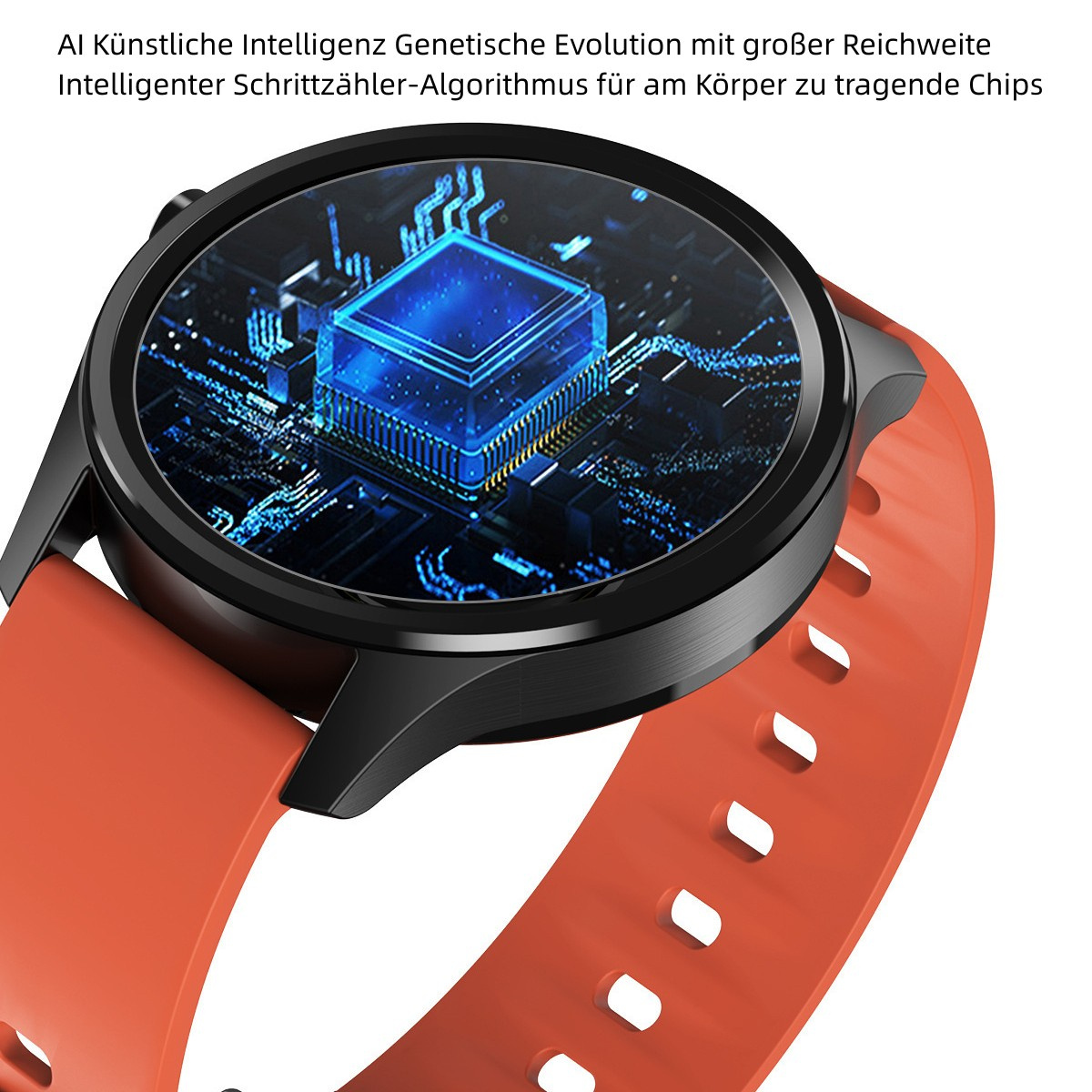 Uhr BRIGHTAKE Blau Smartwatch Sport Watch Blutsauerstoff Multi Smart Blau Herzfrequenz Wasserdicht Silikon,