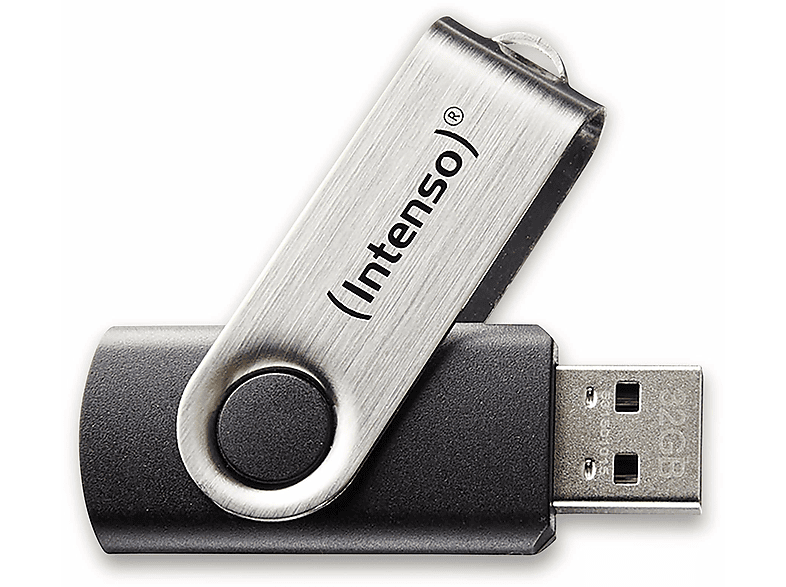INTENSO USB Flash Drive 2.0 8GB Basic Line USBStick (schwarzsilber, 8