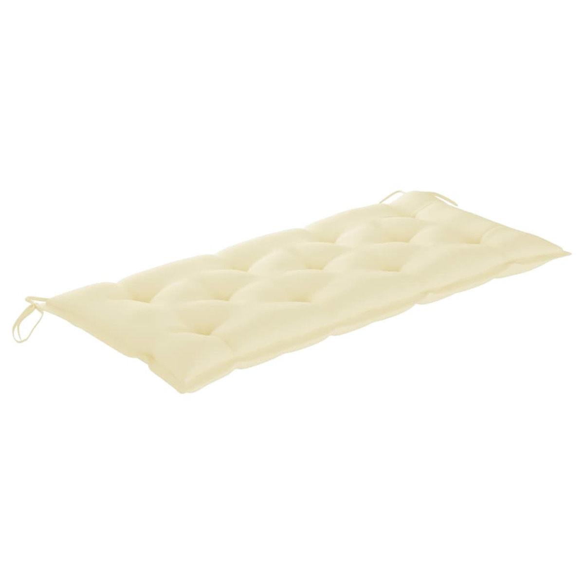 Rechteckiges Kissen in Off-White. Tufting-Design. Isoliert auf weißem Hintergrund. Für eine Bank.