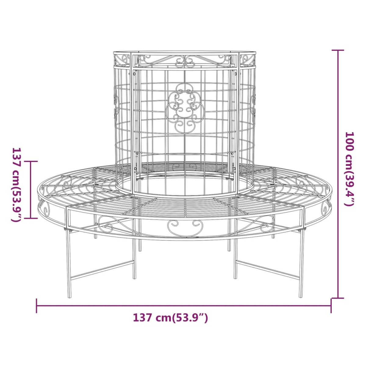 Schwarz VIDAXL Gartenbank, 318822