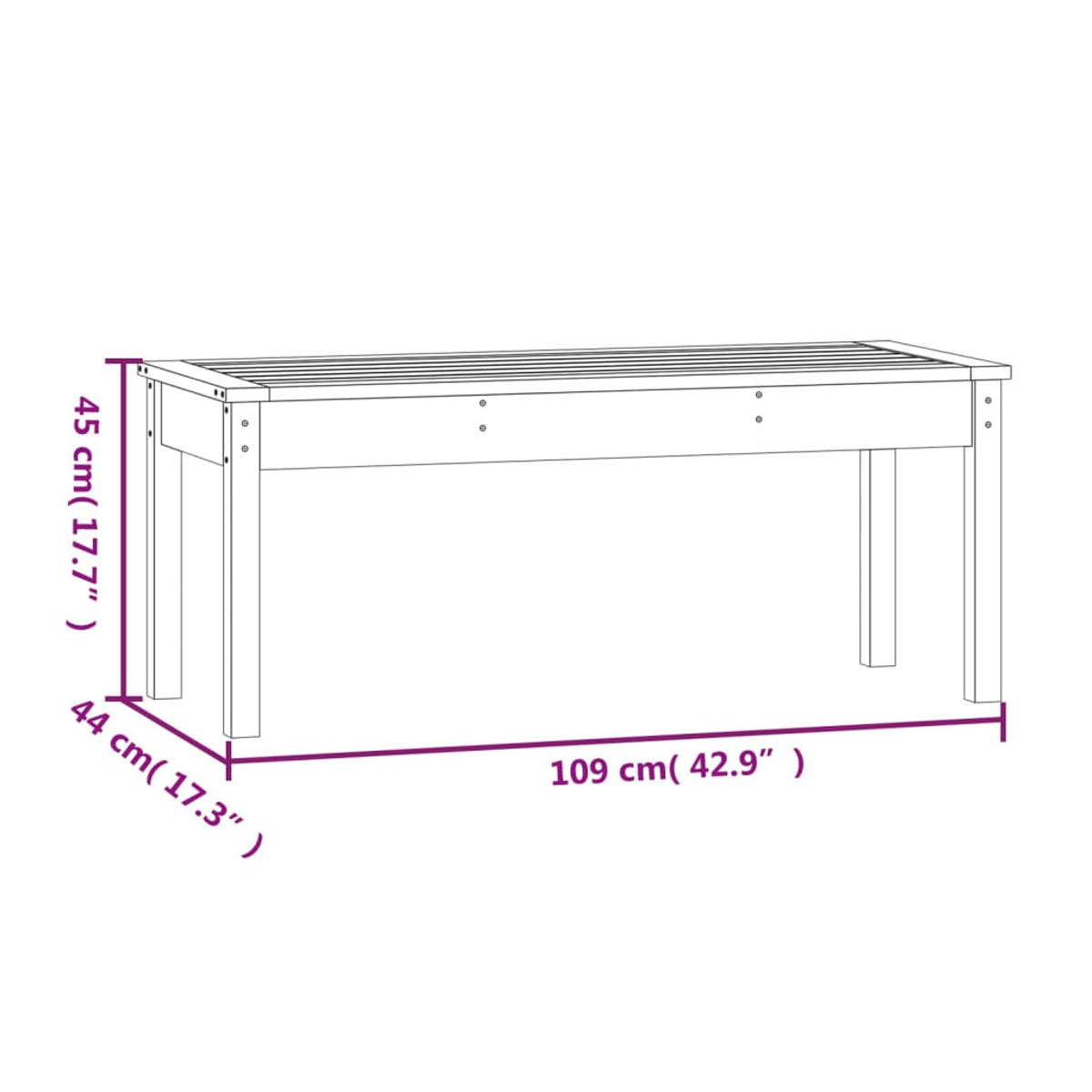 Grau VIDAXL 824006 Gartenbank,