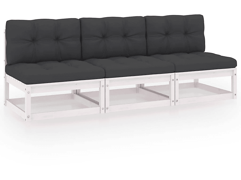 3076350 Gartensofa, VIDAXL Weiß