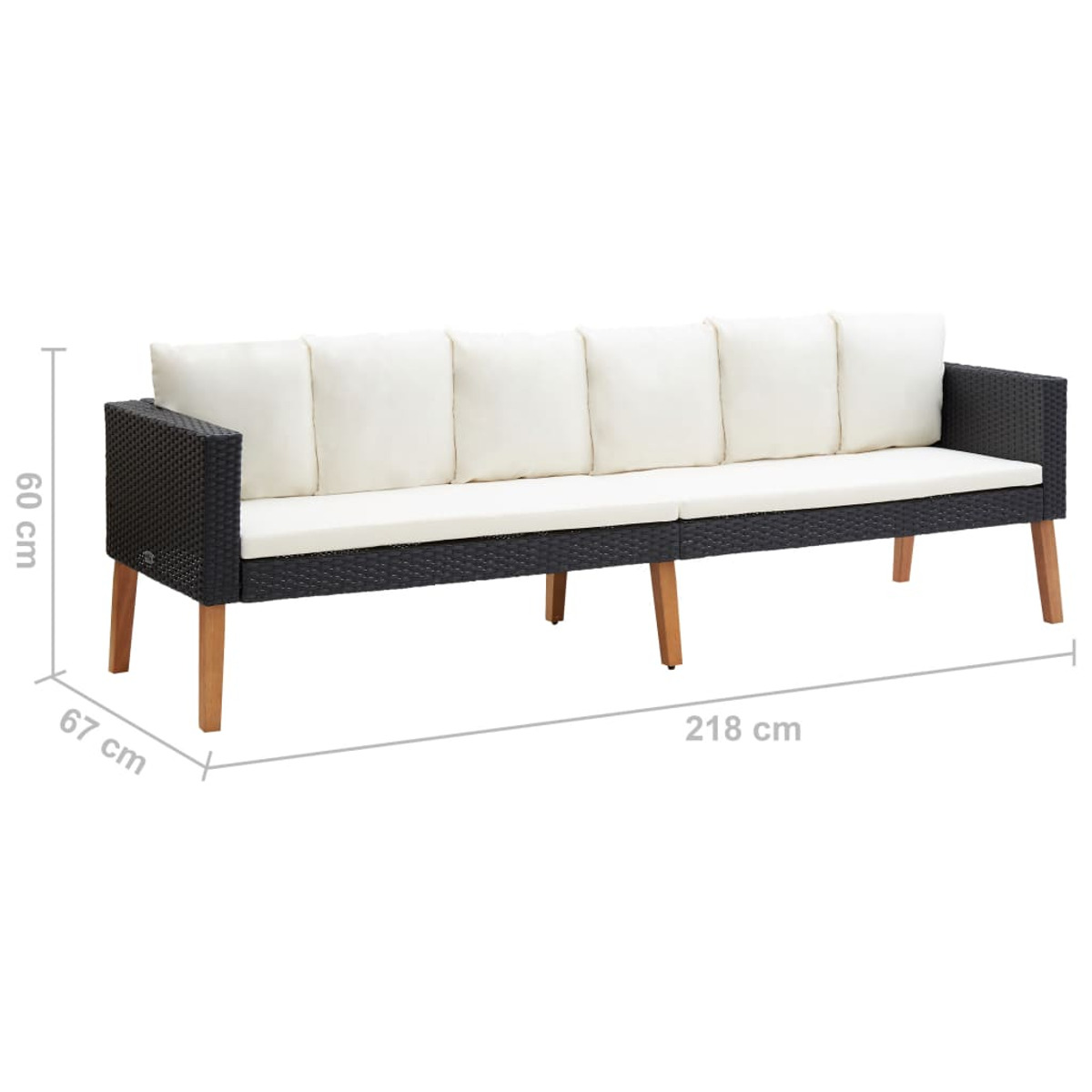 310214 VIDAXL Gartensofa, Schwarz