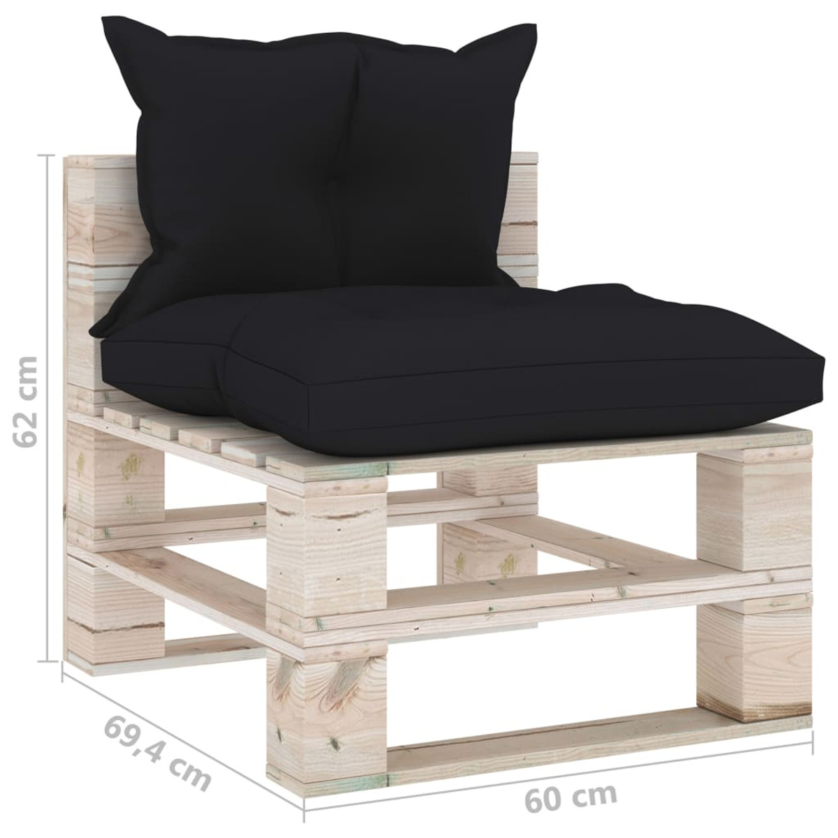 3066069 Schwarz VIDAXL Gartensofa,