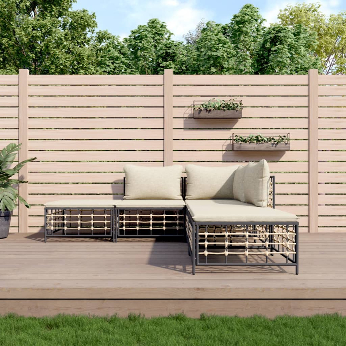 Gartensofa, VIDAXL Grau 3186760