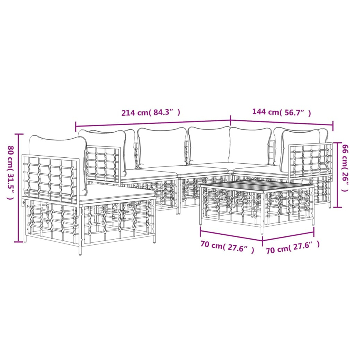 VIDAXL 3186765 Grau Gartensofa